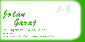 jolan garaj business card